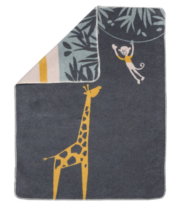 Babydecke 75 x 100, Giraffe anthrazit – Bild 3