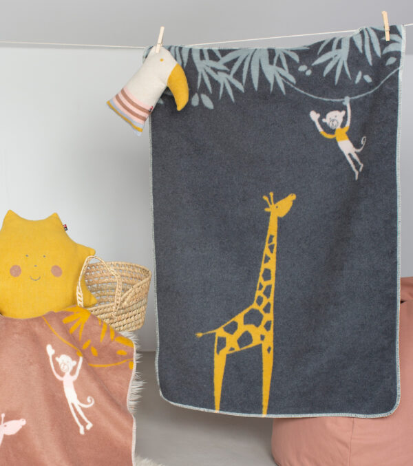 Babydecke 75 x 100, Giraffe anthrazit – Bild 2
