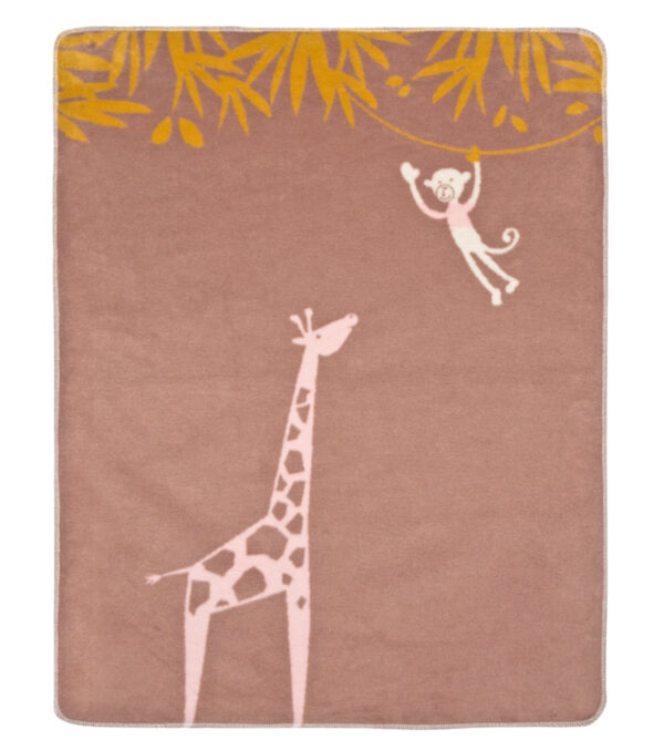 Babydecke 75 x 100, Giraffe altrosa