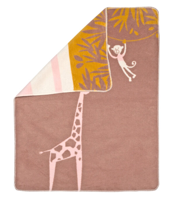Babydecke 75 x 100, Giraffe altrosa – Bild 3