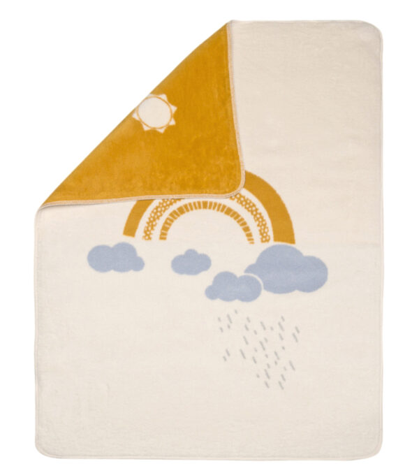 Babydecke 75 x 100, Regenbogen naturweiß