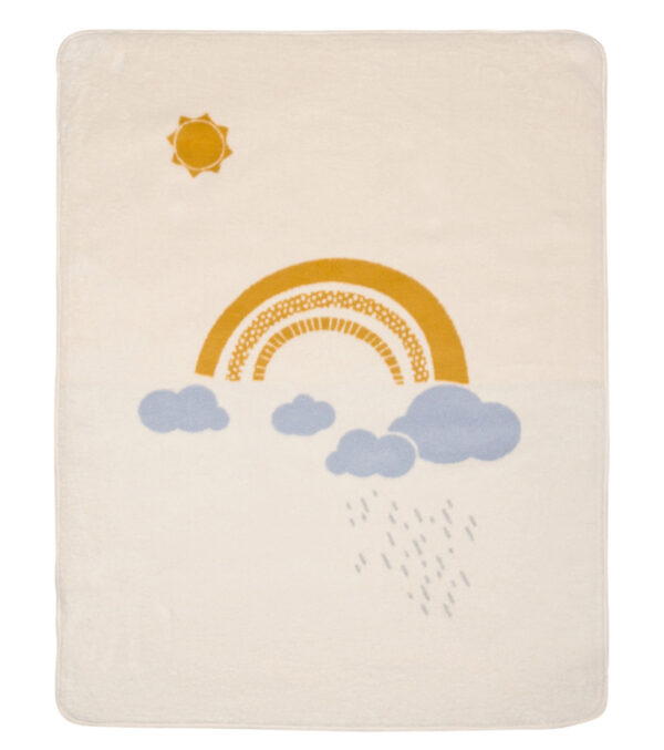 Babydecke 75 x 100, Regenbogen naturweiß – Bild 2