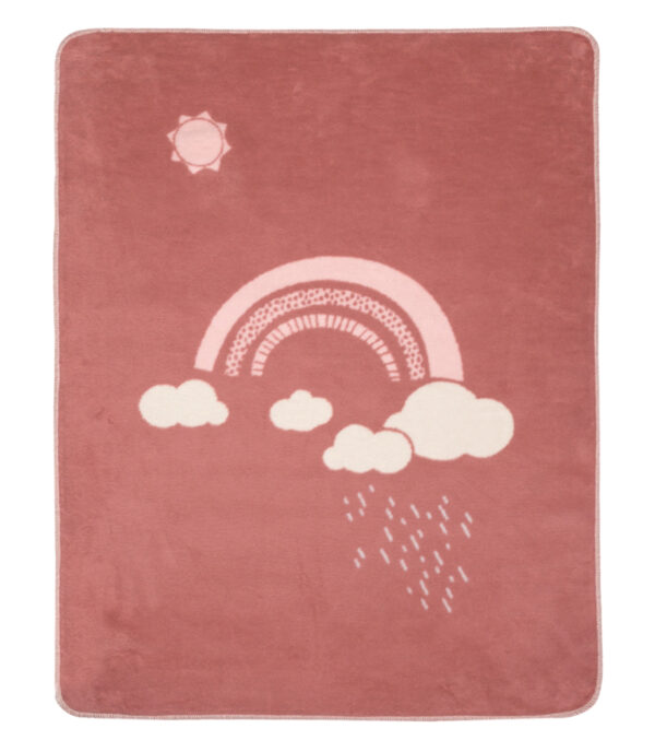 Babydecke 75 x 100, Regenbogen rouge – Bild 2