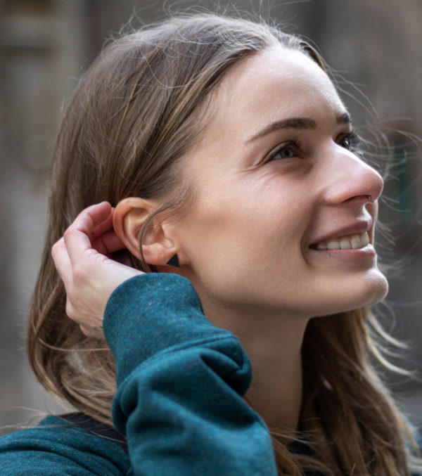 Wooden ear studs Triangle, many colours - Image 3