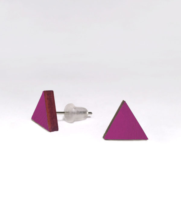 Wooden ear studs Triangle, many colours - Image 16