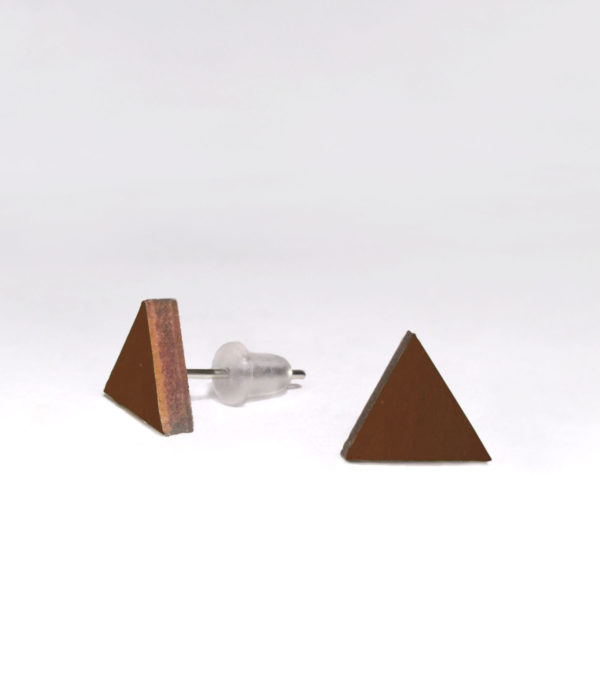Wooden ear studs Triangle, many colours - Image 7