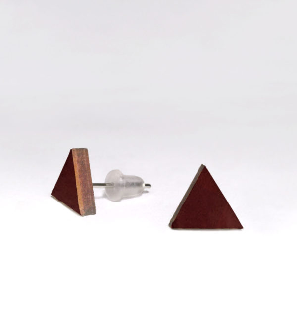 Wooden ear studs Triangle, many colours - Image 5