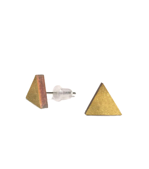Wooden ear studs Triangle, many colours - Image 11