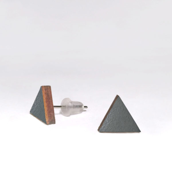 Wooden ear studs Triangle, many colours - Image 13