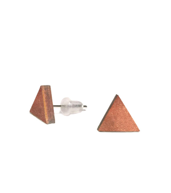 Wooden ear studs Triangle, many colours
