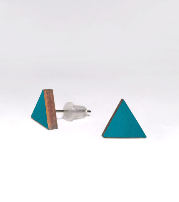 Wooden ear studs Triangle, many colours - Image 4