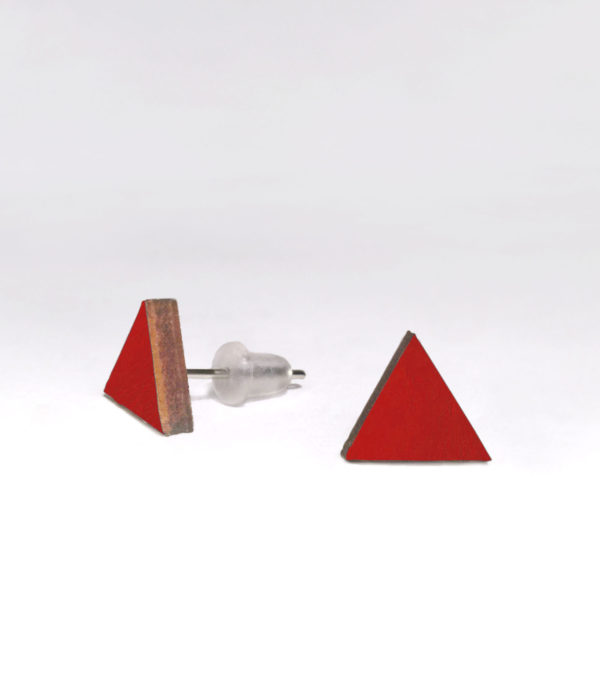 Wooden ear studs Triangle, many colours - Image 15