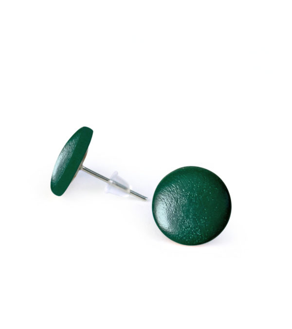 Wooden ear studs round, many colours