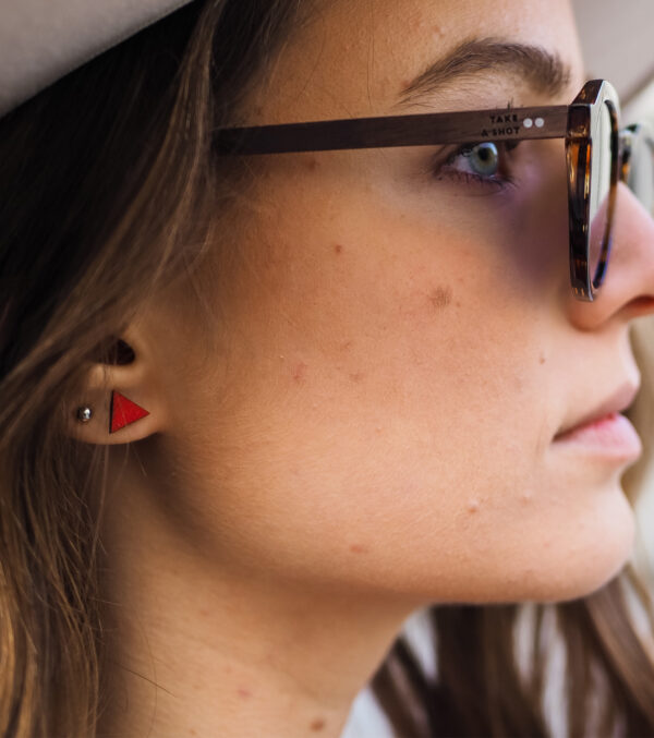 Wooden ear studs Triangle, many colours - Image 2