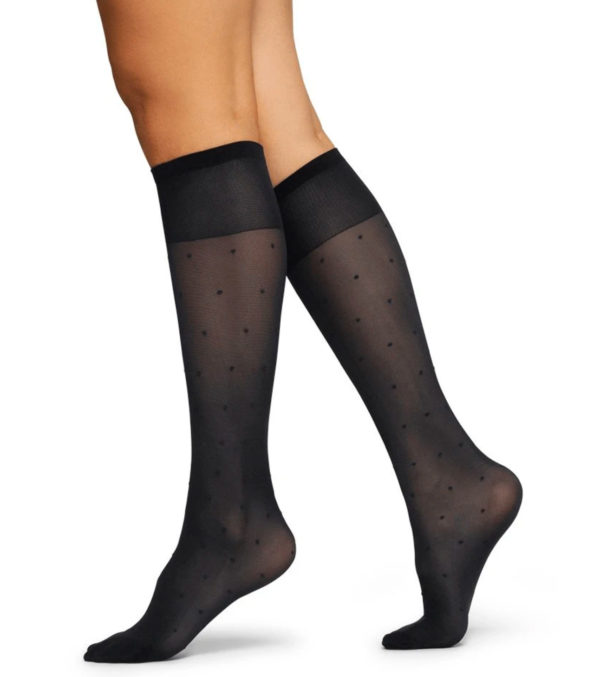 Doris Dots Knee-Highs Black