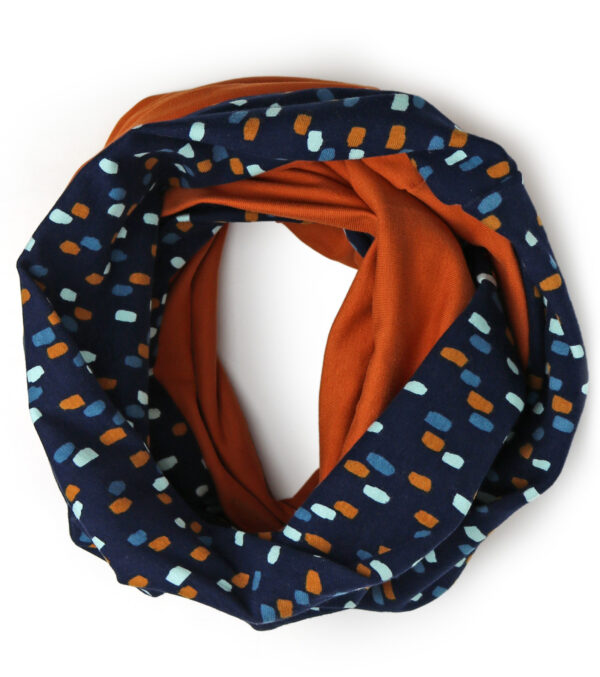 Loop made of light Sweat, navy blue with Dots