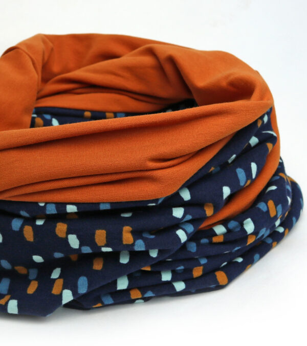 Loop made of light Sweat, navy blue with Dots - Image 3