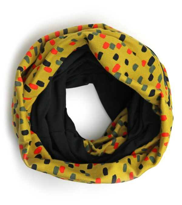 Loop made of light Sweat, yellow with Dots