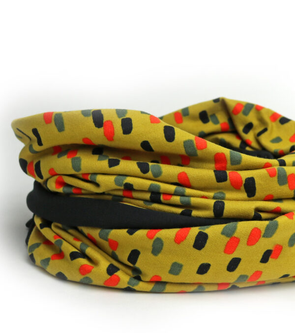 Loop made of light Sweat, yellow with Dots - Image 2