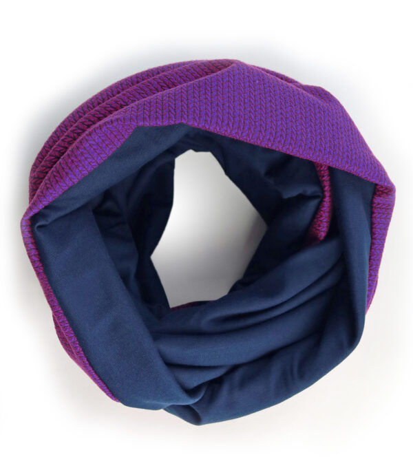 Knitted Jacquard Loop Navy-Purple