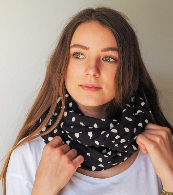 Loop made of light Sweat, black with Dots - Image 2