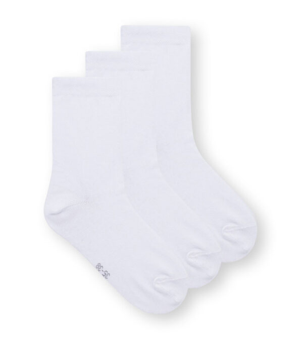 Socken 3er-Pack, Mid Rise weiß