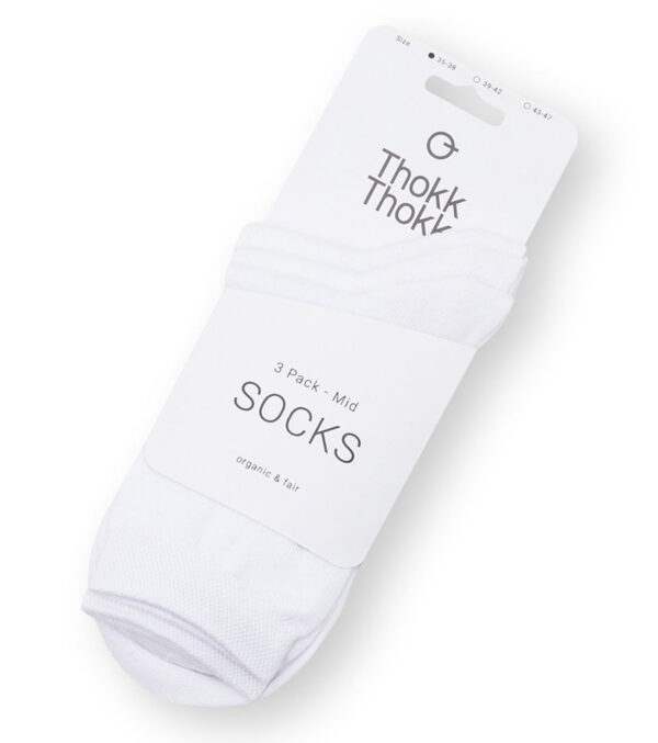 Socken 3er-Pack, Mid Rise weiß – Bild 2