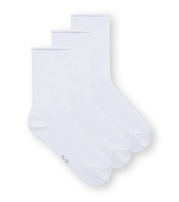 Socken 3er-Pack, Mid Rise Relax weiß