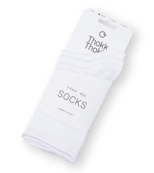 Socken 3er-Pack, Mid Rise Relax weiß – Bild 2