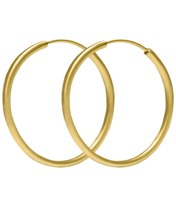 Hoop Earrings Gold 35mm, shiny or mat - Image 5