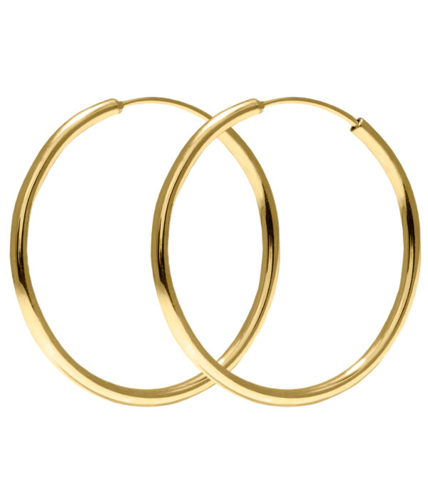 Hoop Earrings Gold 35mm, shiny or mat