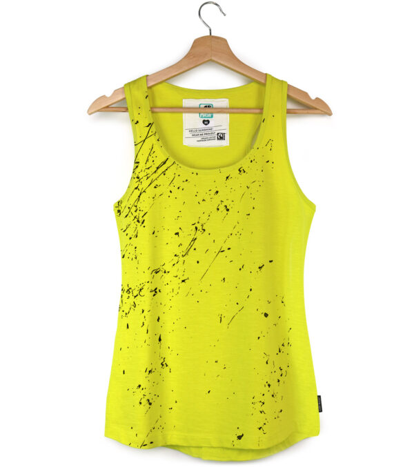 Tanktop Alex yellow-green with Splashes