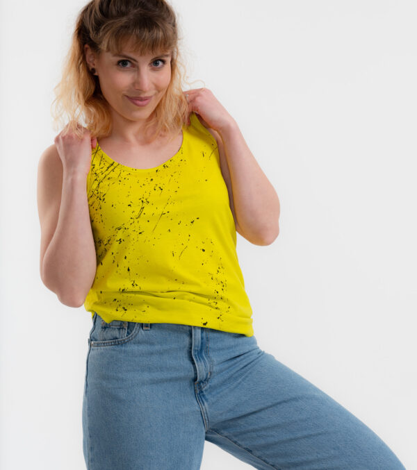 Tanktop Alex yellow-green with Splashes - Image 2