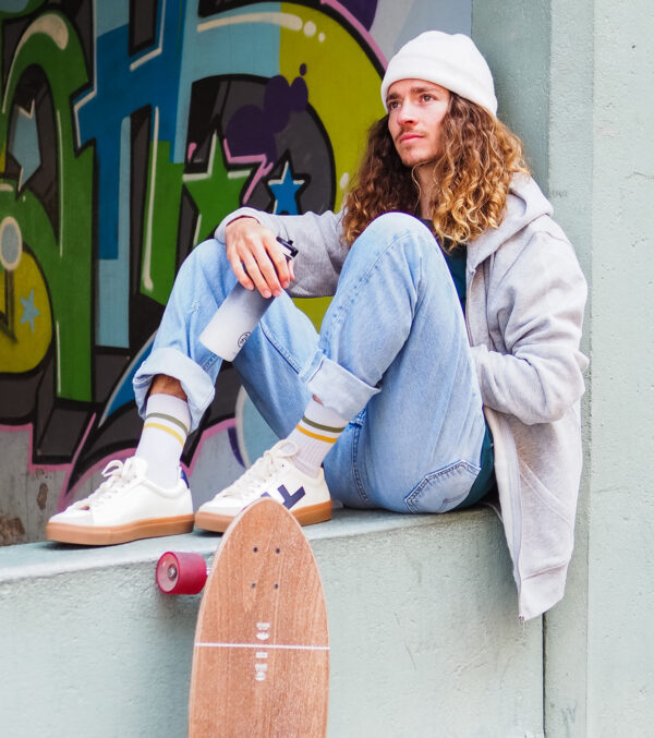 Zipjacke mit Kapuze Unisex, Grau Mélange – Bild 4
