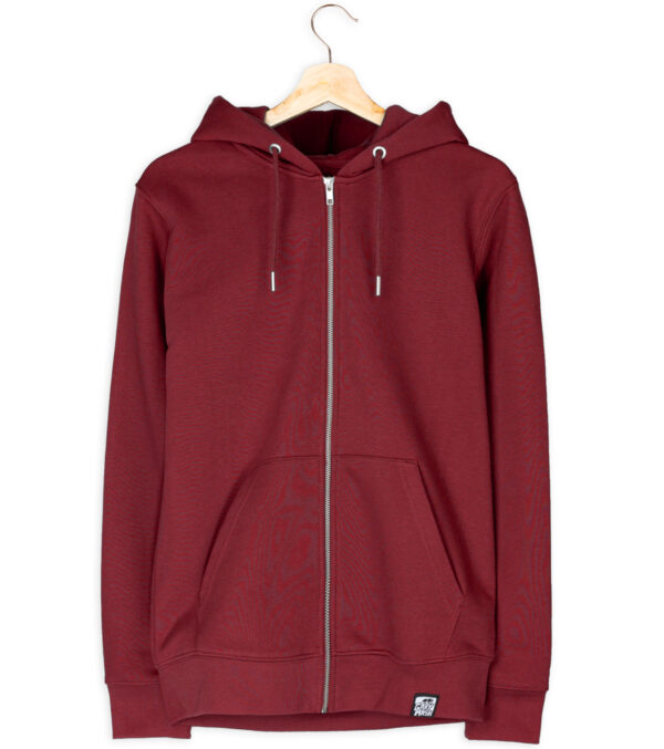 Zipped Hoodie Unisex Burgundy