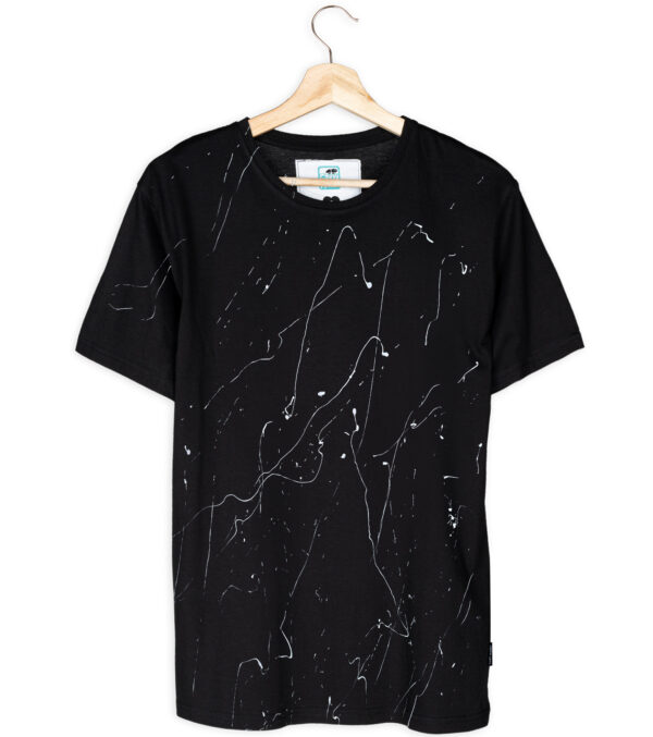 Shirt White Splashes Schwarz