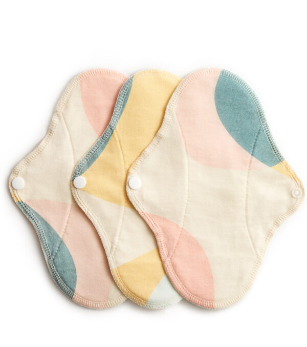 3-pack Cotton Sanitary Pads Active, Pastel Hoop - Image 3