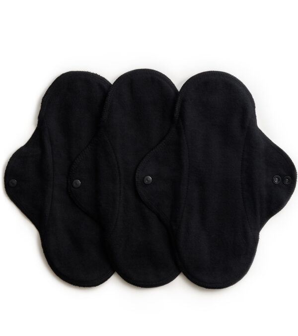 3-pack Cotton Sanitary Pads, Black