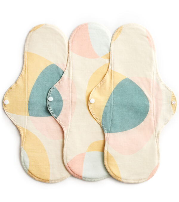 3-pack Cotton Sanitary Pads Active, Pastel Hoop - Image 4