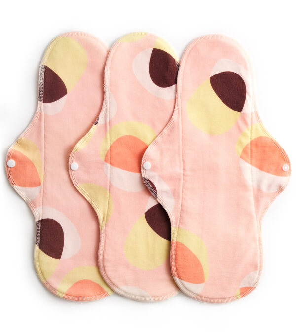 3-pack Cotton Sanitary Pads Active, Pink Hoop - Image 3