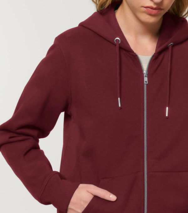 Zipped Hoodie Unisex Burgundy - Image 5