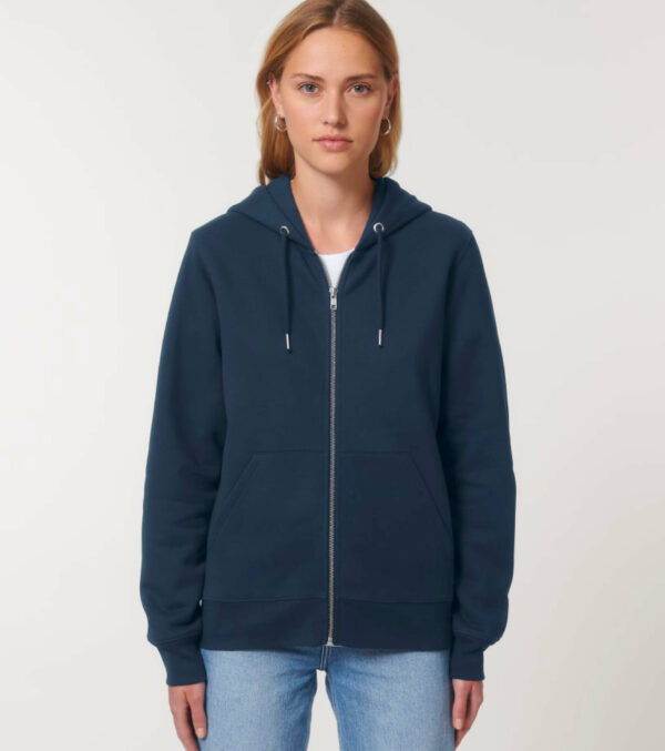 Zipped Hoodie Unisex, Navy blue - Image 7