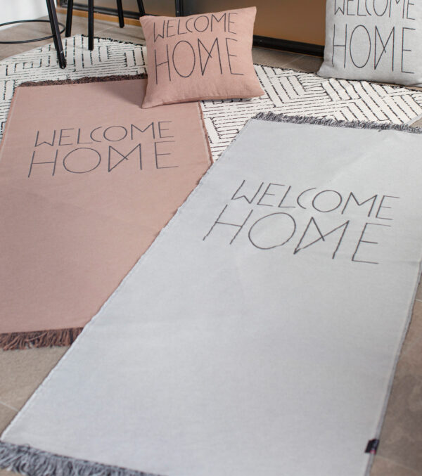 Läufer "Welcome Home" mit Fransen, 75 x 200 cm