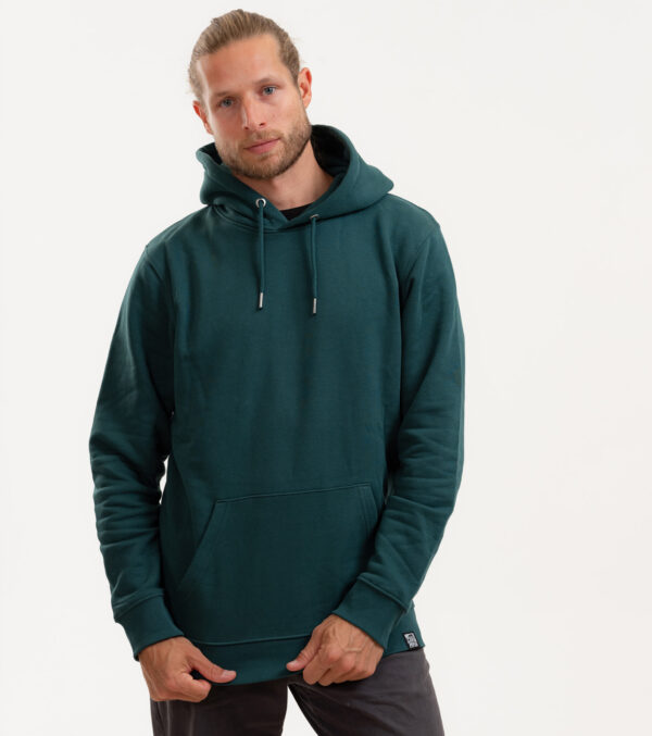 Men's hooded Sweater dark green - Image 2