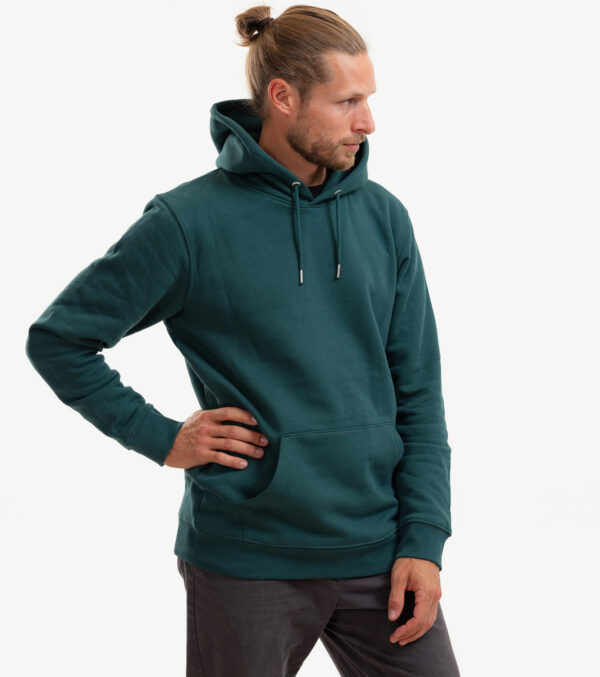 Men's hooded Sweater dark green - Image 5