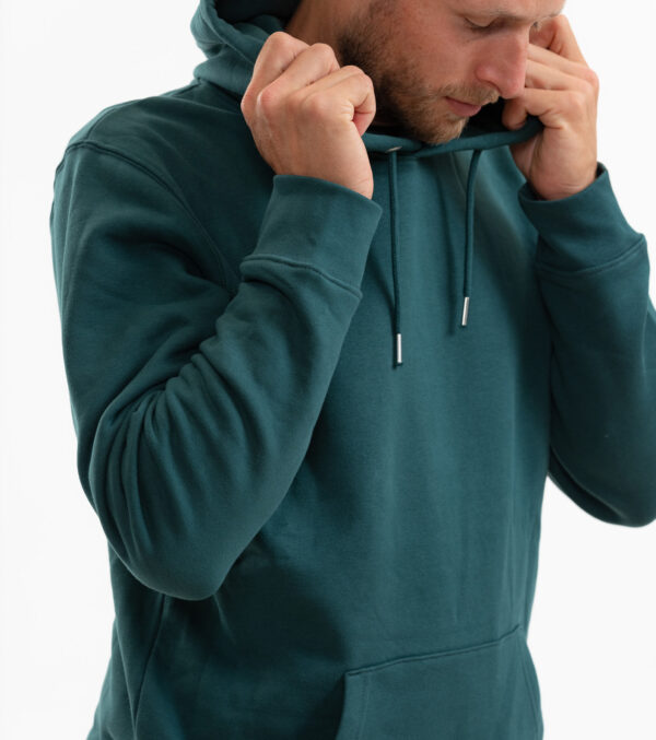 Men's hooded Sweater dark green - Image 3
