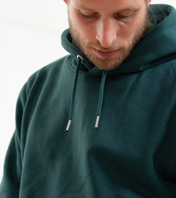 Men's hooded Sweater dark green - Image 6