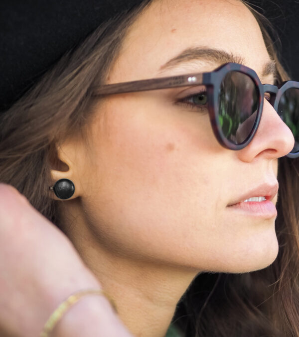 3 Pack wooden ear studs round silber-kupfer-schwarz - Image 5