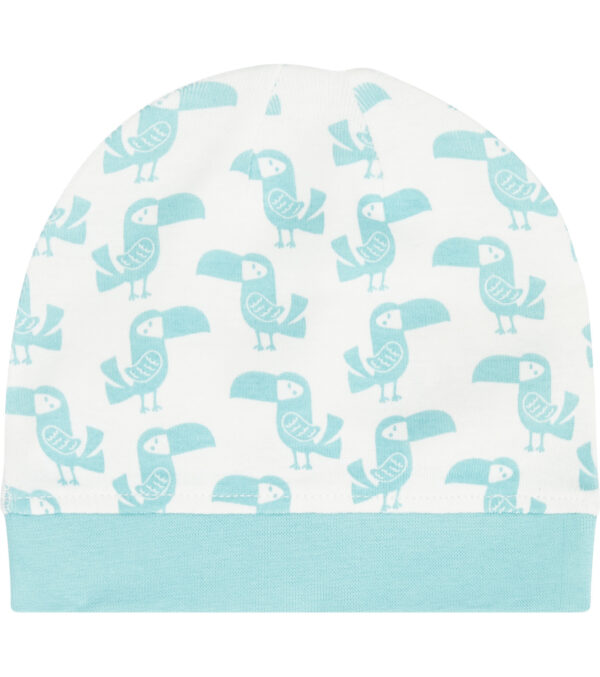 Baby Hat with Cockatoos aqua