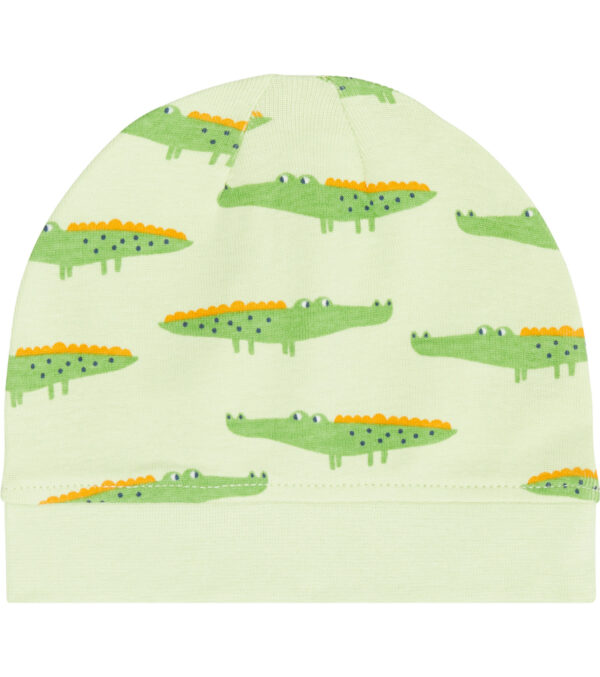 Baby hat with Crocodiles green